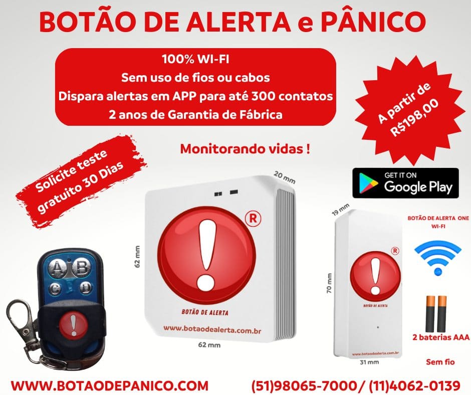 Hub e botões do sistema de alerta